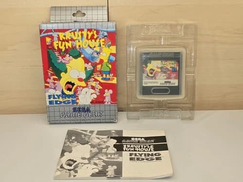 SEGA GAME GEAR Game Krusty's Fun House Original Box, CIB, GOOD