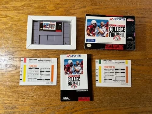 Bill Walsh College Football Complete In Box w/ Both Posters CIB SNES Nintendo