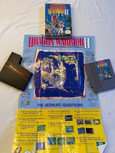 Dragon Warrior II (Nintendo Entertainment System, 1990) CIB Plus Map (no instruc