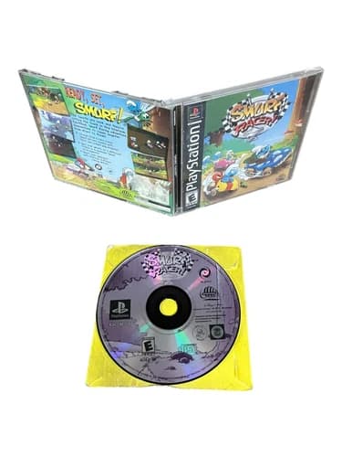 Sony PlayStation 1 PS1 CIB COMPLETE TESTED Smurf Racer