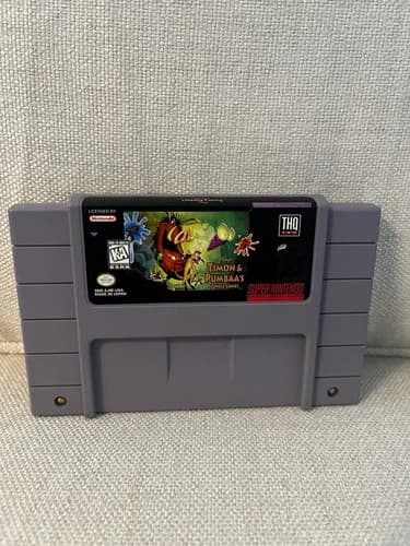 Timon and Pumbaa Jungle Games Super Nintendo SNES Authentic Cart Only Tested!