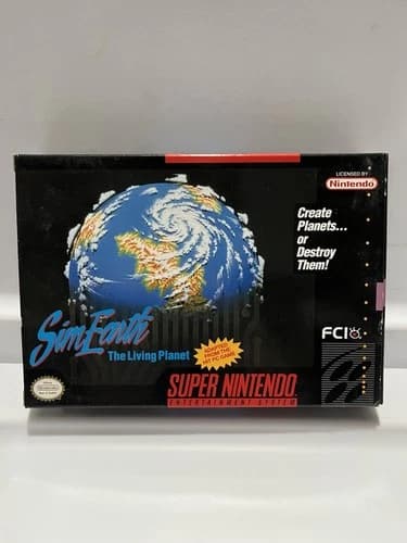 SimEarth: The Living Planet (SNES, 1992) CIB Manual Reg Card Super Nintendo