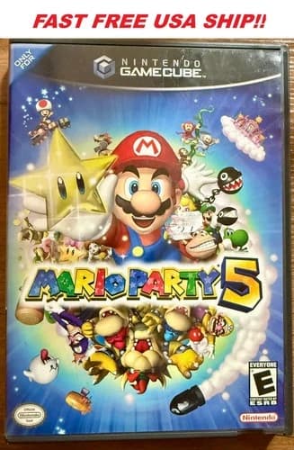 Mario Party 5 (GameCube, 2003) complete Manual, Disc, Case - TESTED!
