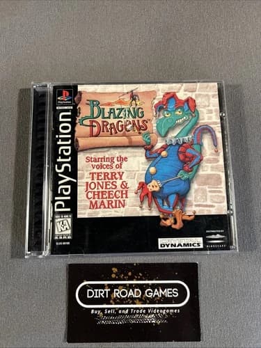 Blazing Dragons (Sony PlayStation 1, 1996) COMPLETE CIB Registration Card