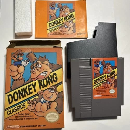 Nintendo NES Donkey Kong Classics (1988) tested- CIB -Working