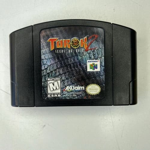 Turok 2: Seeds of Evil (Nintendo 64 1997) N64 Game Authentic Cartridge Tested