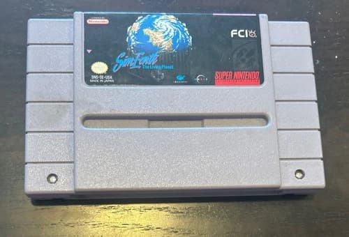 SIM Earth The Living Planet - SUPER Nintendo SNES Game Authentic working