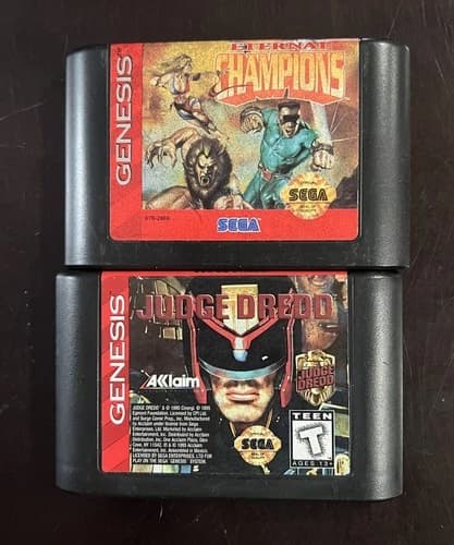 Judge Dredd And Eternal Champions Sega Genesis Game Cartridge Only - Tested