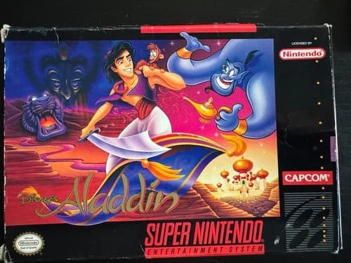 Disney's Aladdin SNES Complete In Box CIB Authentic Capcom Super Nintendo