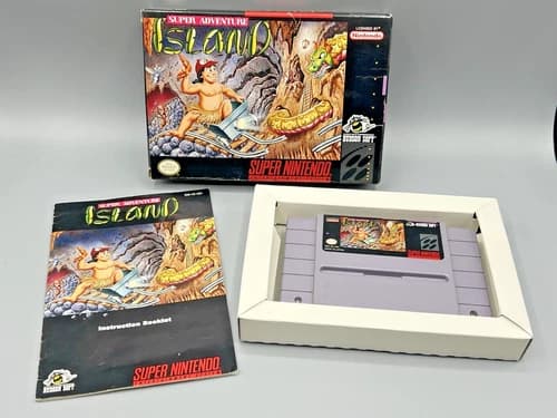 Super Adventure Island Super Nintendo (SNES) Complete (CIB) Tested and Working