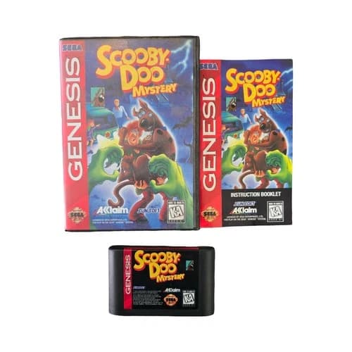 Scooby-Doo Mystery Game for Sega Genesis Tested Working Complete with Manual