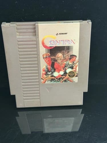 NES Nintendo Contra Tested OEM Authentic Cartridge Gold Circle Seal Konami Clean