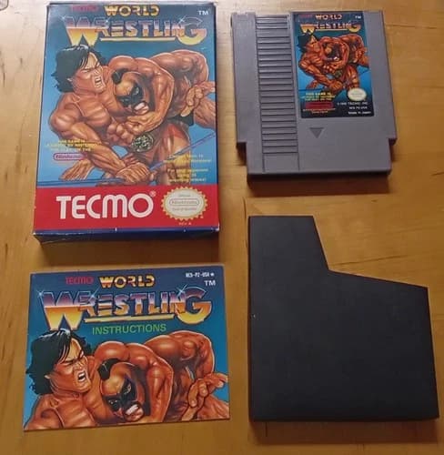 Tecmo World Wrestling for Nintendo Entertainment System, NES Complete, CIB, Rare