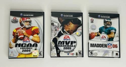 EA SPORTS NCAA Football 2004, MVP Baseball 2005, Madden NFL 06 Nintendo GameCube