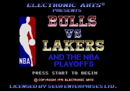 Bulls Vs Lakers NBA Playoffs Sega Genesis Game Complete