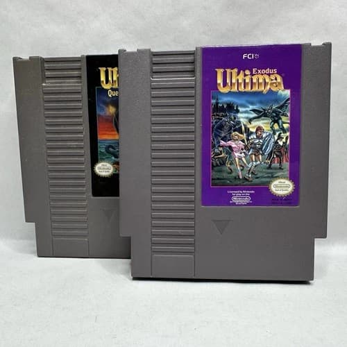 Ultima Quest of the Avatar and Exodus NES Nintendo Game Tested Authentic