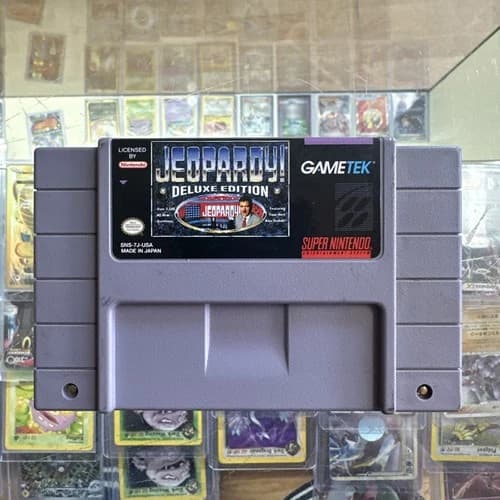 Jeopardy Deluxe Edition (Super Nintendo SNES, 1993) Authentic. Working.