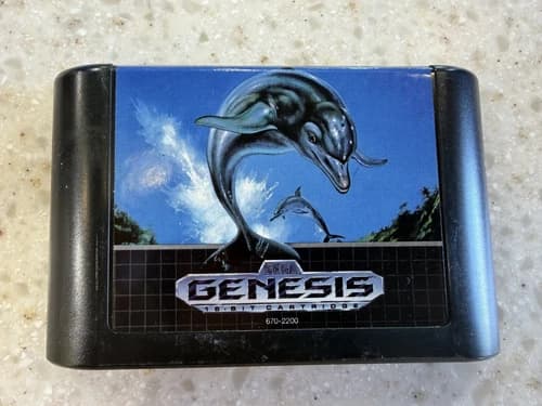 ECCO THE DOLPHIN SEGA GENESIS GAME CARTRIDGE ONLY WORKS WELL NES HQ