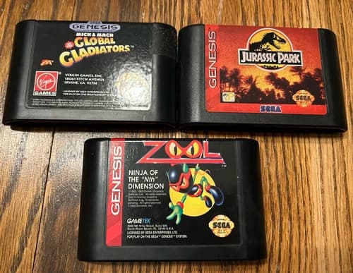 Zool: Ninja of the "Nth" Dimension, Global Gladiators, Jurassic Park Cart Only