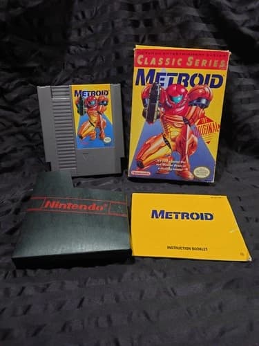 Metroid (Nintendo NES, 1992) Classic Series In Original Box Manual Yellow Label