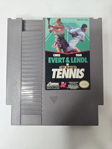 Top Players Tennis Evert and Lendl (Nintendo NES, 1990) Cleaned & Tested Vg2