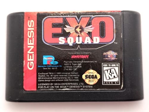 EXO Squad (Sega Genesis, 1995) *Cart Only* Authentic Tested & Cleaned!