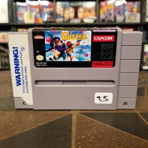 Super Buster Bros. (Super Nintendo SNES, 1992) Authentic & Tested! Blockbuster