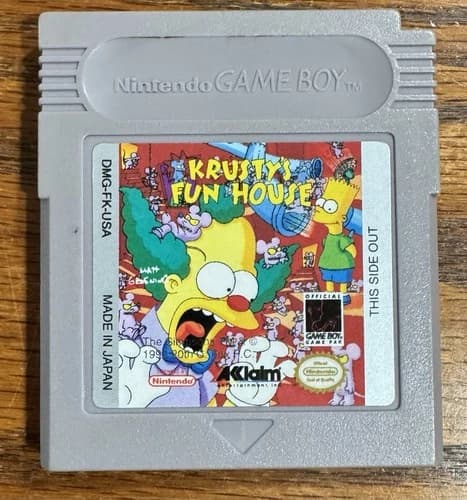 Krusty's Fun House Gameboy TESTED DMG-FK-USA game cartridge only Simpsons