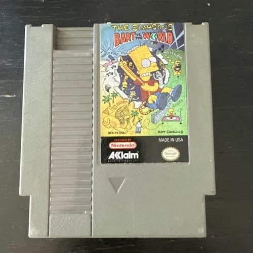 The Simpsons Bart Vs The World NES Nintendo. Game Only. Working