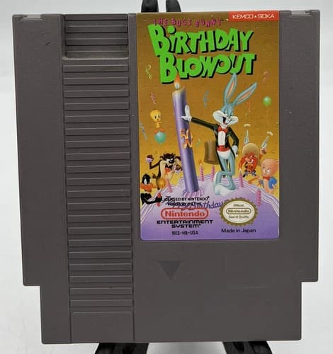 The Bugs Bunny Birthday Blowout NES, Tested, Working, Free Shipping