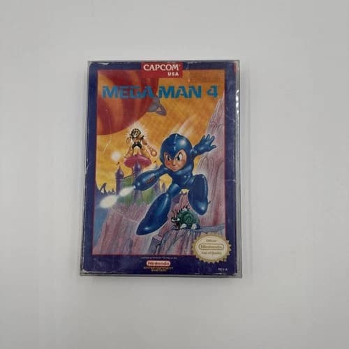 Mega Man 4 (Nintendo Entertainment System, 1992) Manual Box And Game And Foam