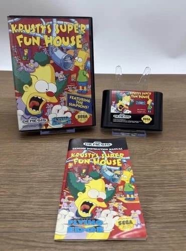 Krusty's Super Fun House (Sega Genesis, 1994) CIB Tested