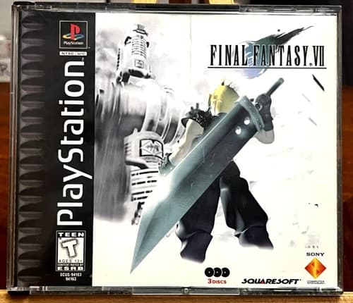 Final Fantasy VII 7 PS1 PlayStation 1 CIB Complete Black Label - Tested CLEAN!!