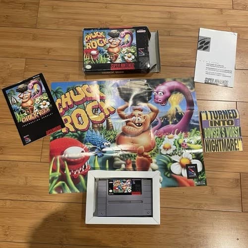 Chuck Rock for the Super Nintendo (SNES) Complete in box (CIB)