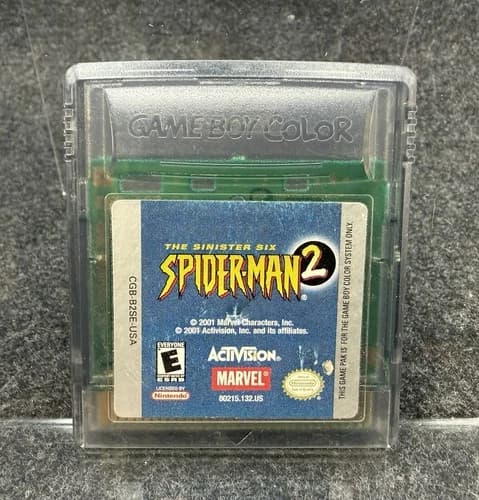 Spider-Man 2: The Sinister Six (Gameboy Color, 2001) Cart Only Cleaned & TESTED