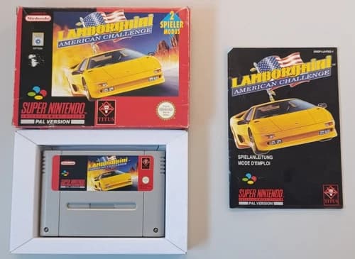 Super Nintendo SNES Spiel Lamborghini American Challenge CIB OVP FRG Komplett