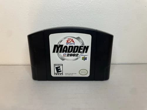 Madden 2002 Nintendo 64 N64 Authentic Black Cartridge Tested FREE SHIPPING