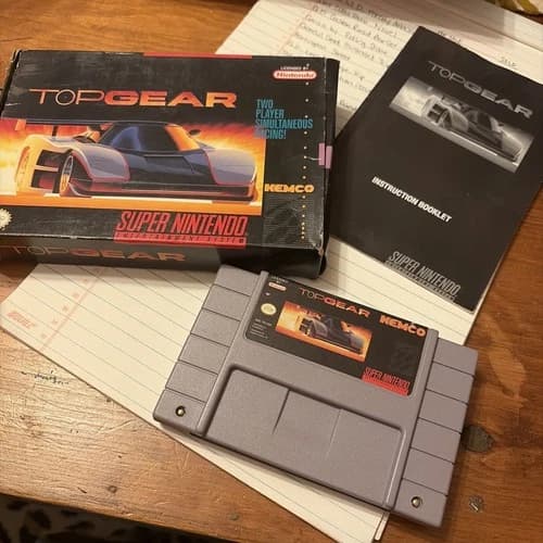 Top Gear (Super Nintendo SNES, 1992) W/Original Box and Manual CIB GREAT!!!