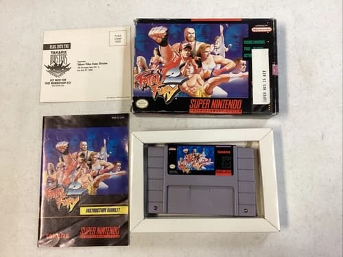 Fatal Fury 2 Super Nintendo SNES Cib Manual Reg Card Tested