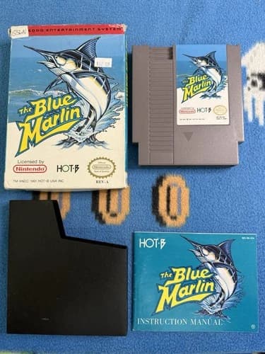 Blue Marlin Nes Nintendo Cib Game Manual Box Tested Authentic