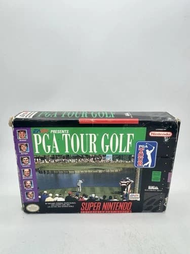 PGA Tour Golf SNES Super Nintendo Entertainment 1992 CIB Complete in Box Tested