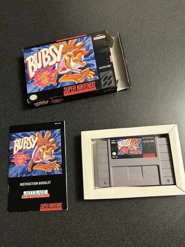 Bubsy in Claws Encounters of the Furred Kind (SNES) Complete In Box
