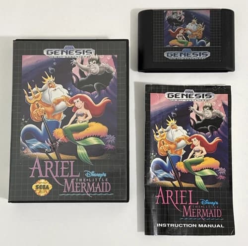 Ariel the Little Mermaid (Sega Genesis, 1992) w/Manual Complete In Box CIB
