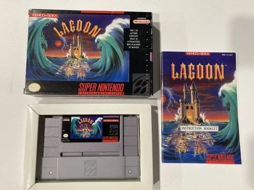 Lagoon (Super Nintendo SNES, 1991) - CIB w/ Manual - No Reserve!