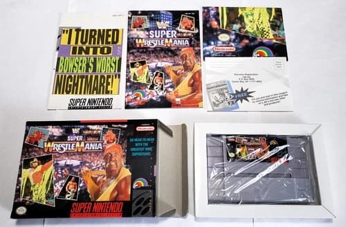 WWF Super Wrestlemania (Super Nintendo, 1992) 100% Complete w/Reg Card!! SNES