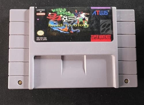 Atlus World Soccer '94: Road to Glory SNES Super Nintendo Cartridge 1993 Tested