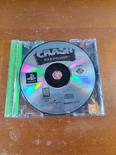 Crash Bandicoot (PlayStation 1, 1996) PS1, Disc and Back Art Only