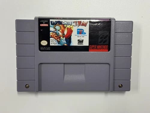 Earthworm Jim Super Nintendo SNES 1994 Authentic Cartridge, Tested