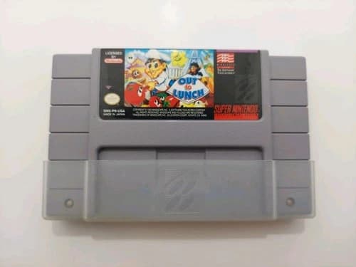 Out To Lunch (Super Nintendo SNES, 1990) Authentic Game Cartridge