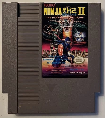 NINJA GAIDEN II Nintendo NES Game Cartridge